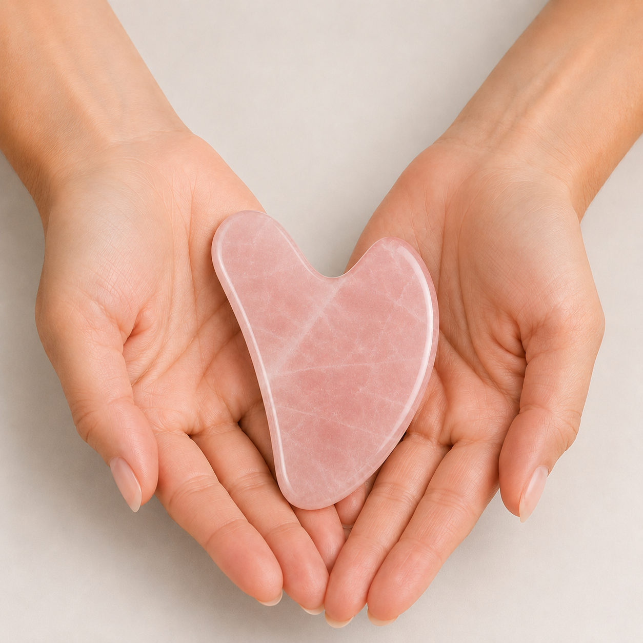 Natural Rose Quartz Gua Sha – Facial Massage & Sculpting Tool