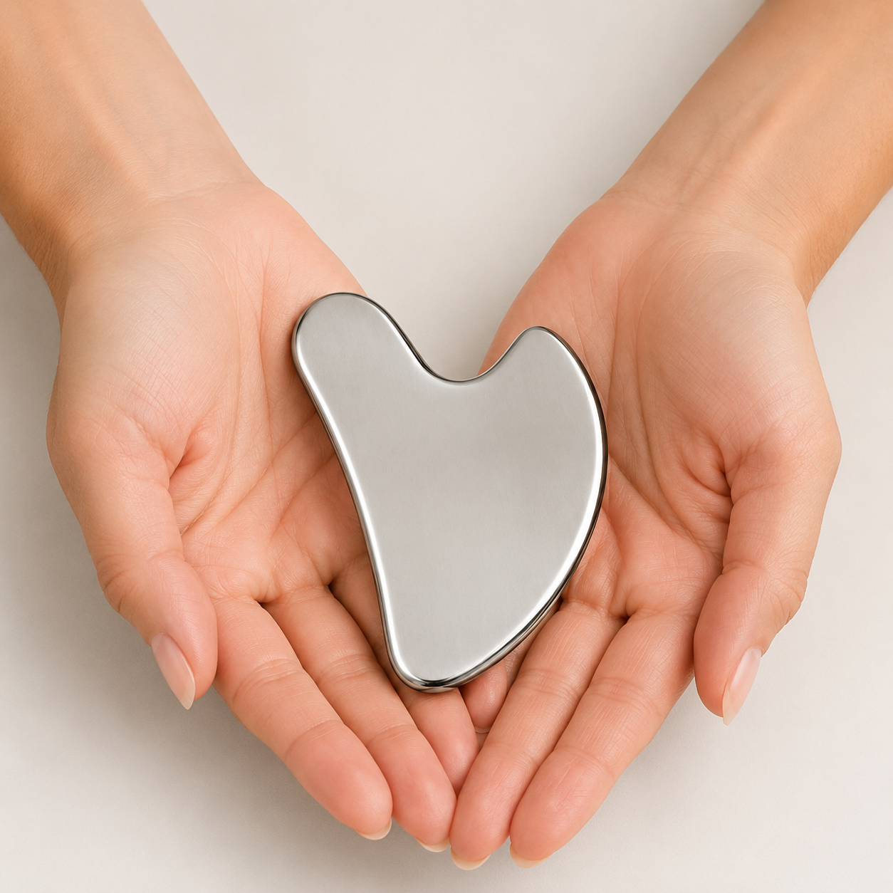 304 Real Stainless Steel GuaSha – Large Heart-Shaped Facial & Lymphatic Drainage Tool