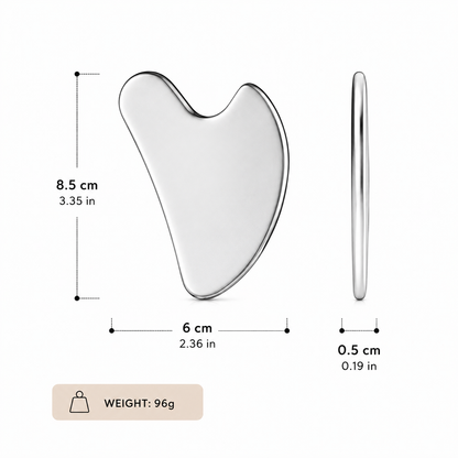 304 Real Stainless Steel GuaSha – Large Heart-Shaped Facial & Lymphatic Drainage Tool