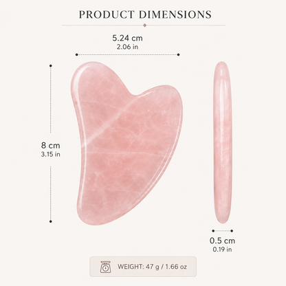 Natural Rose Quartz Gua Sha – Facial Massage & Sculpting Tool