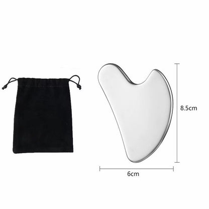 304 Real Stainless Steel GuaSha – Large Heart-Shaped Facial & Lymphatic Drainage Tool