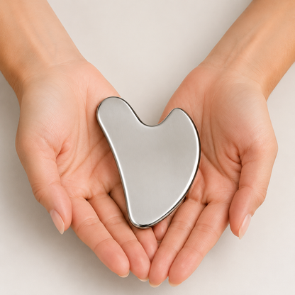 304 Real Stainless Steel GuaSha – Large Heart-Shaped Facial & Lymphatic Drainage Tool