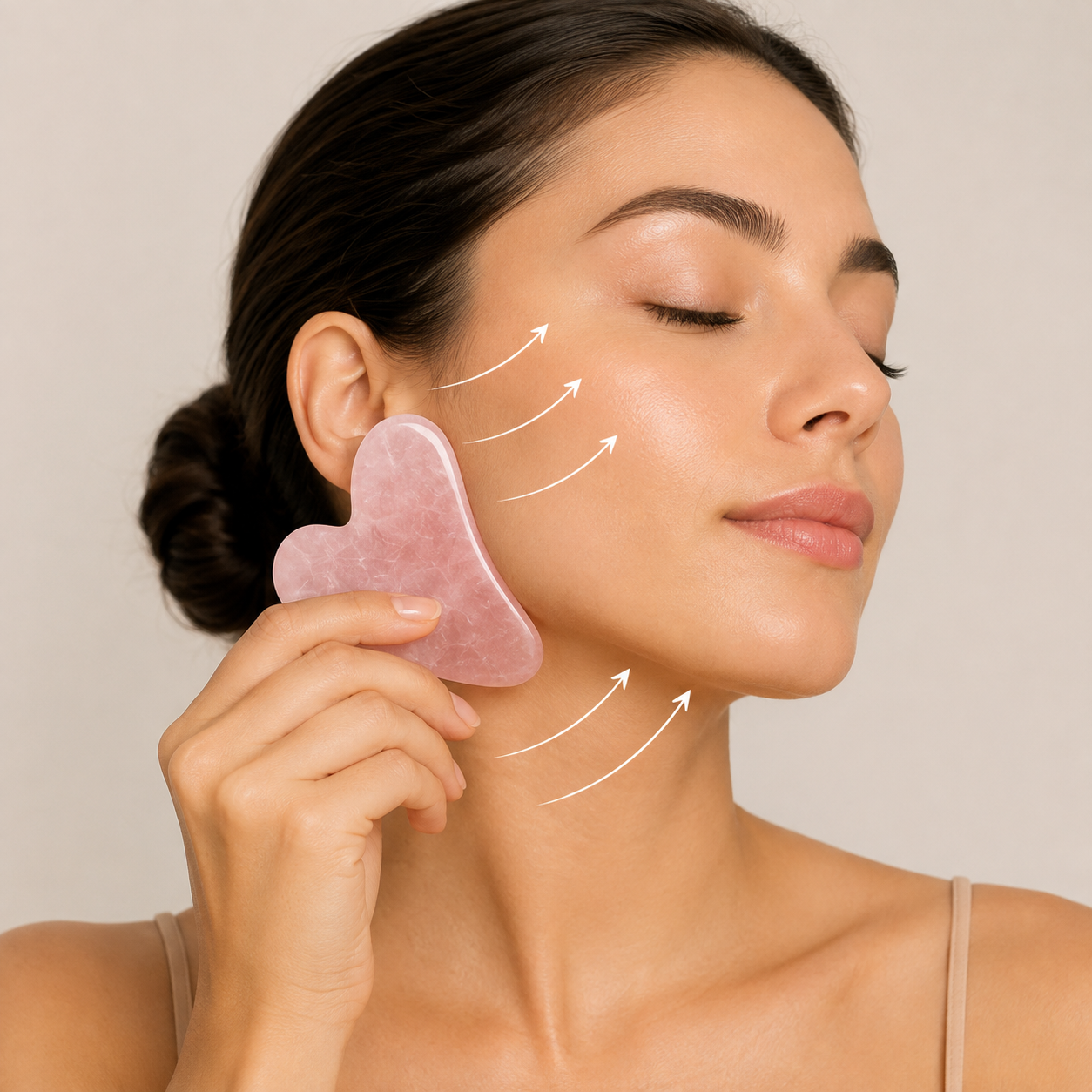 Natural Rose Quartz Gua Sha – Facial Massage & Sculpting Tool